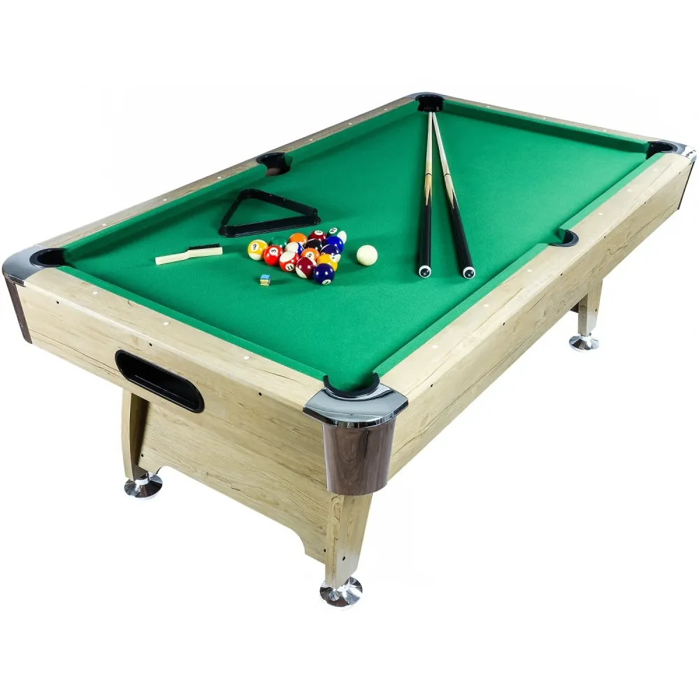Masa de biliard, Premium, culoare lemn deschis / verde