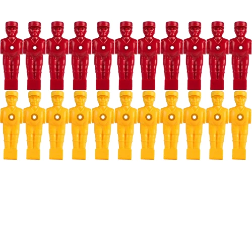 Figurine de jucatori de foosball pentru tije de 15,9 mm, rosu si galben