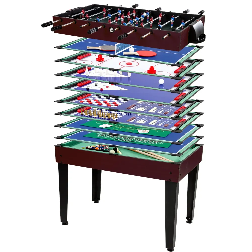 Masa de joc multigame 15 1, decor lemn inchis