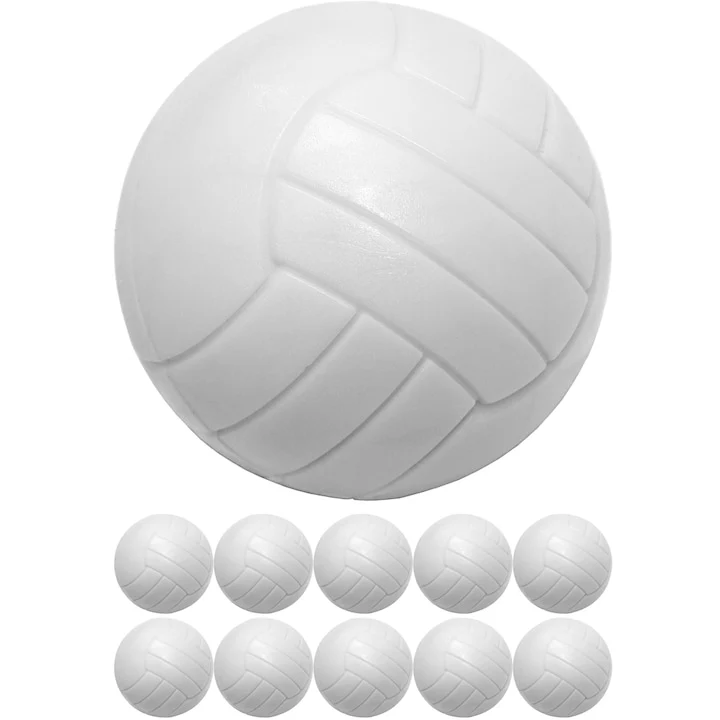 Set de 10 mingi, pentru fotbal de masa, alb