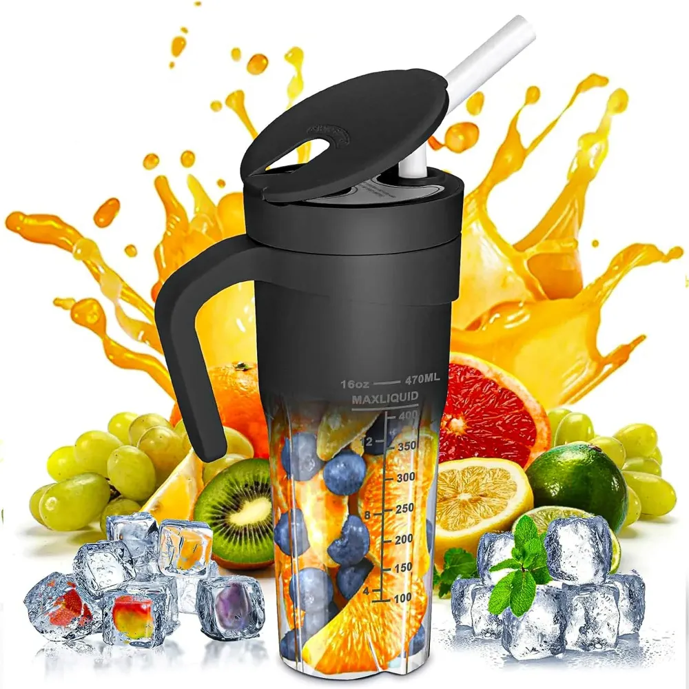 Mini blender electric Timebox, compact, multifunctional, Negru