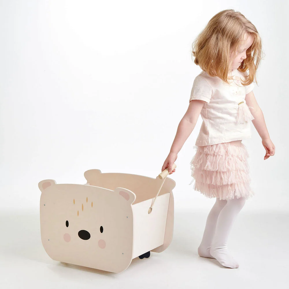 Cutia ursului (Mobilier pe 4 roti) -Pull Along Bear Cart - TL8816