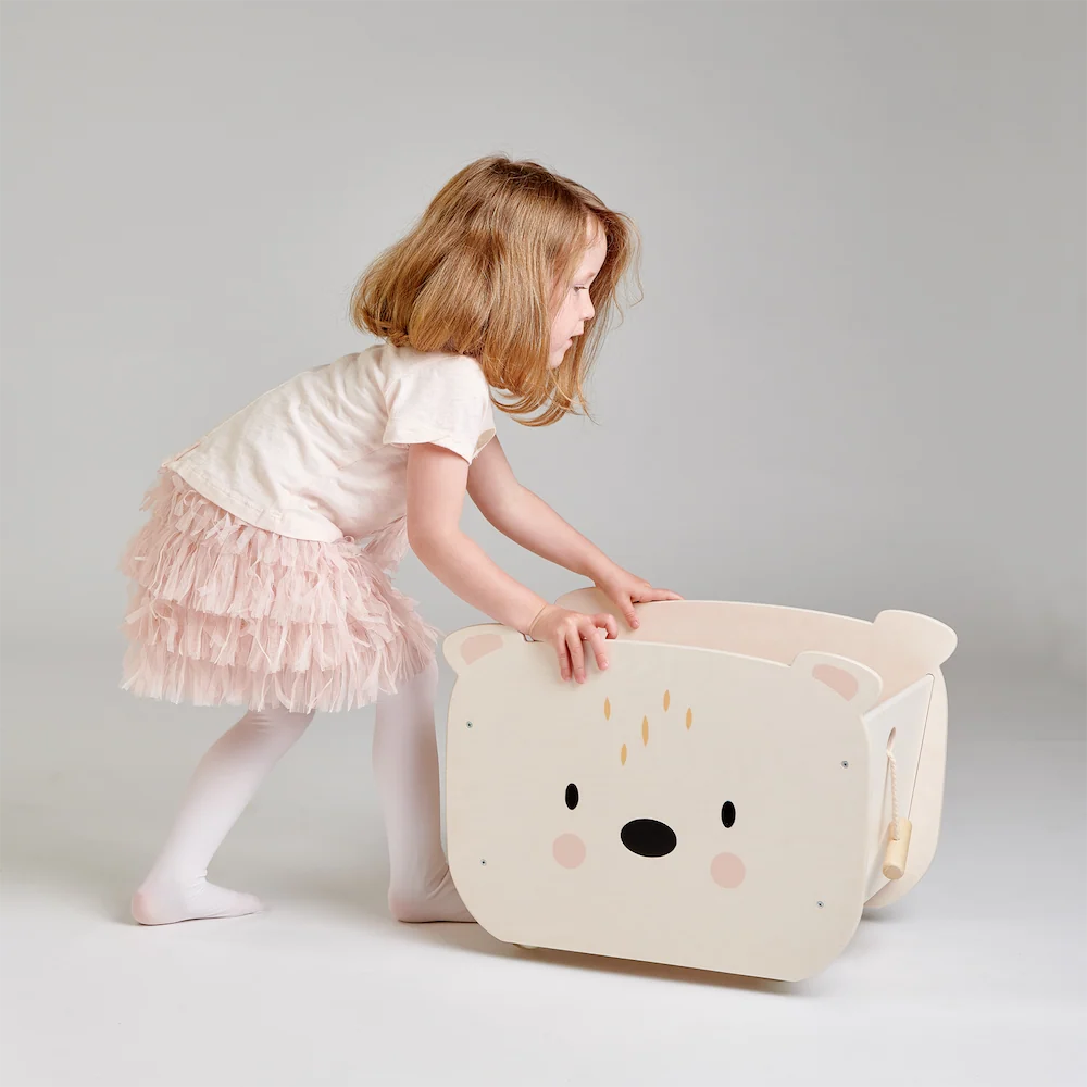 Cutia ursului (Mobilier pe 4 roti) -Pull Along Bear Cart - TL8816