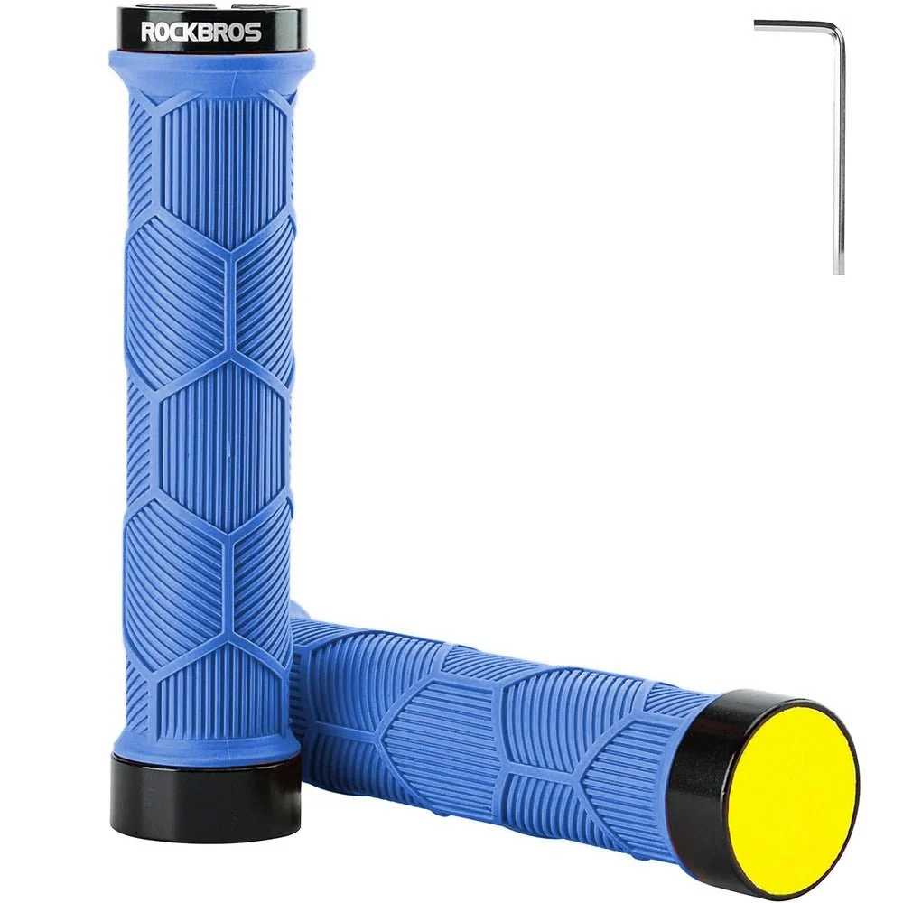 Mânere de bicicletă Rockbros cu reflector albastru