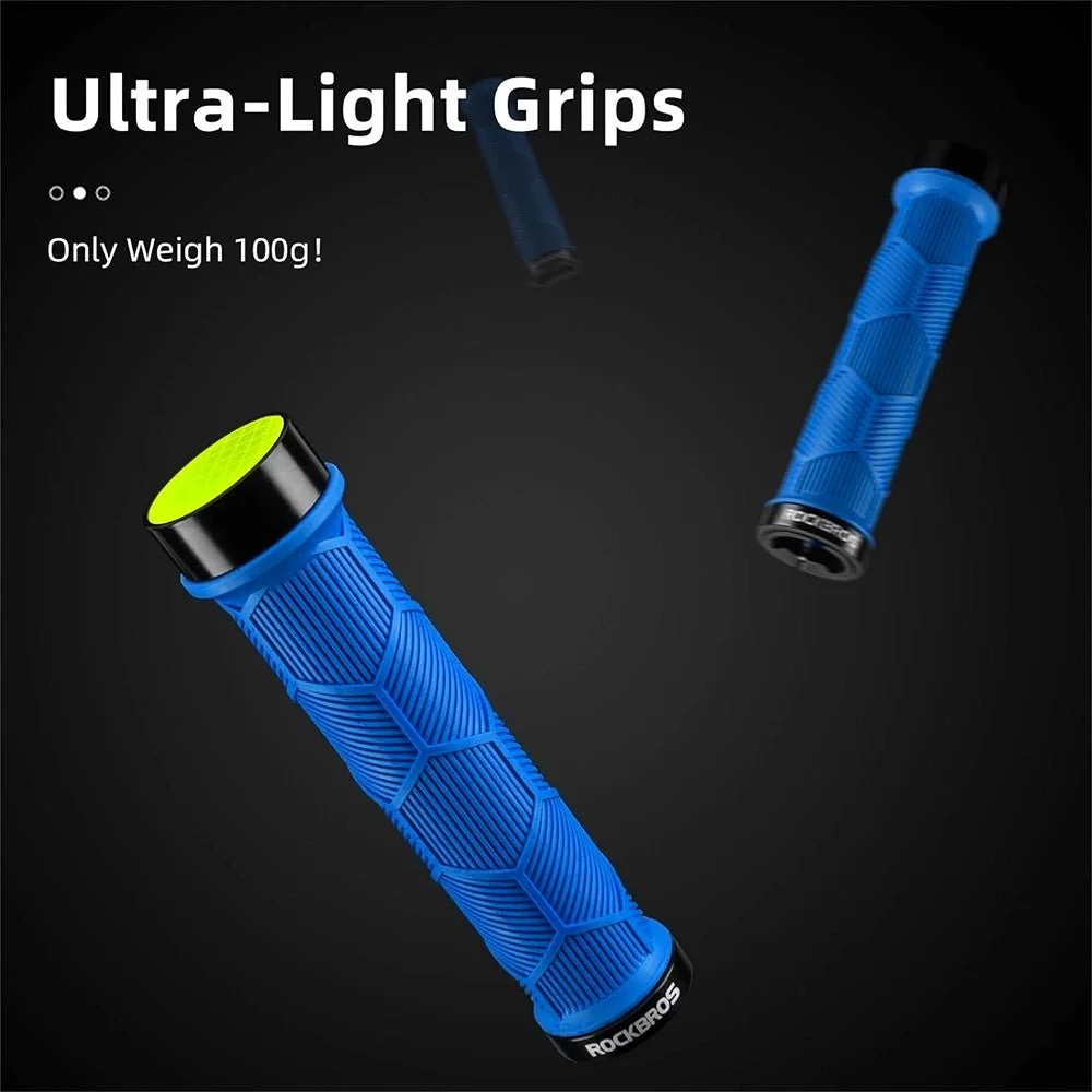 Mânere de bicicletă Rockbros cu reflector albastru