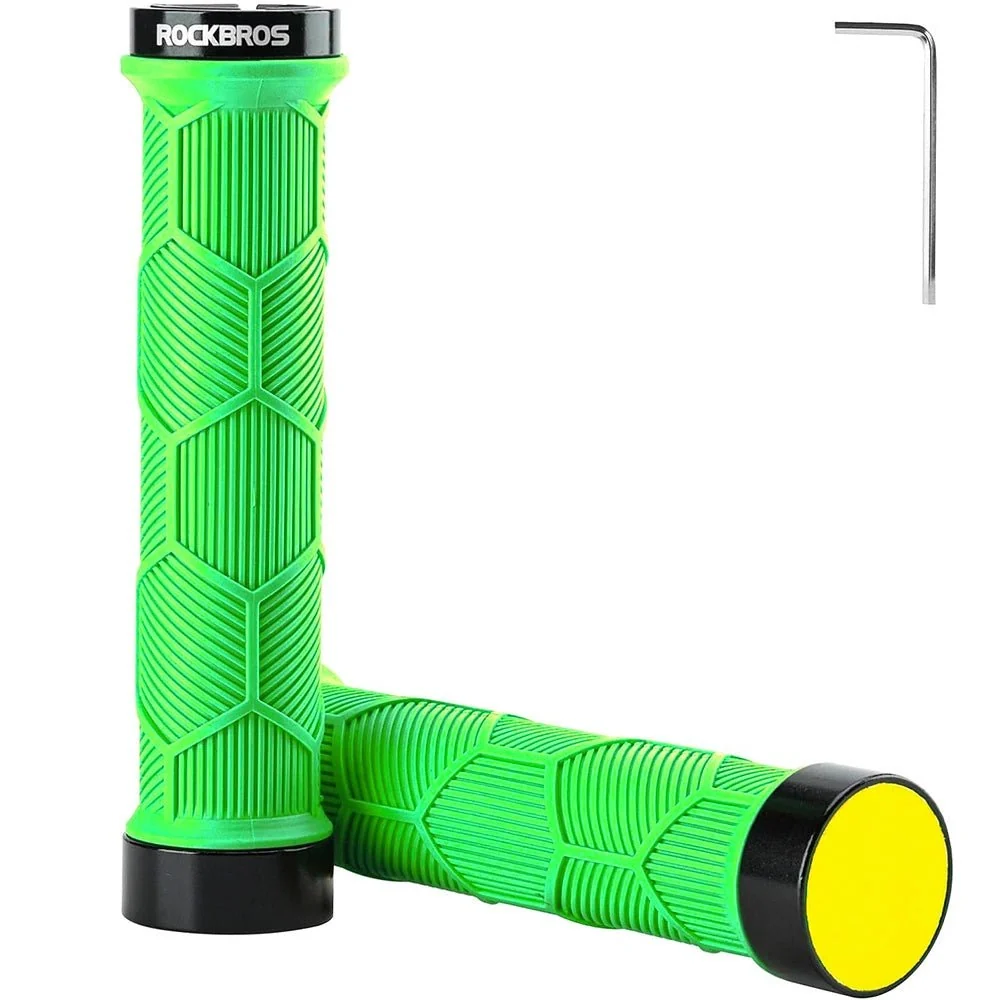 Mânere de bicicletă Rockbros cu reflector verde
