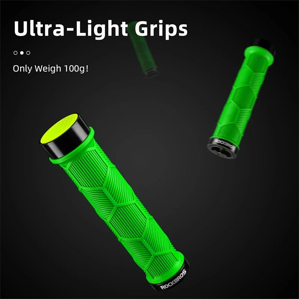 Mânere de bicicletă Rockbros cu reflector verde