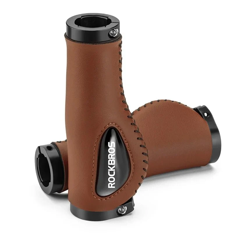 Set de mânere antiderapante și antișoc pentru bicicletă MTB - Maro