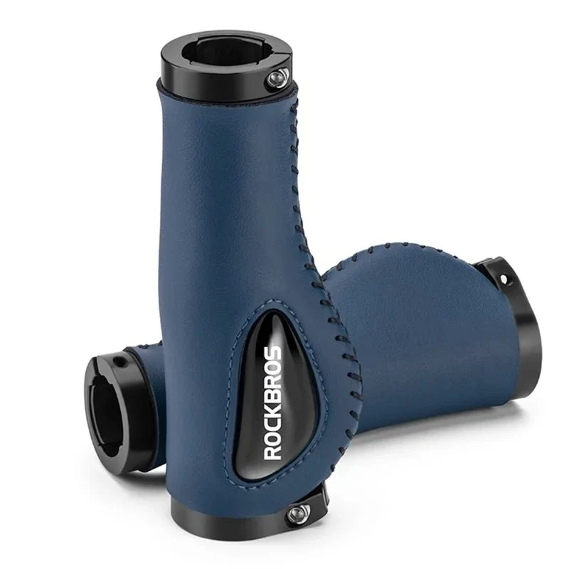 Set de mânere antiderapante și antișoc pentru bicicletă MTB - Albastru