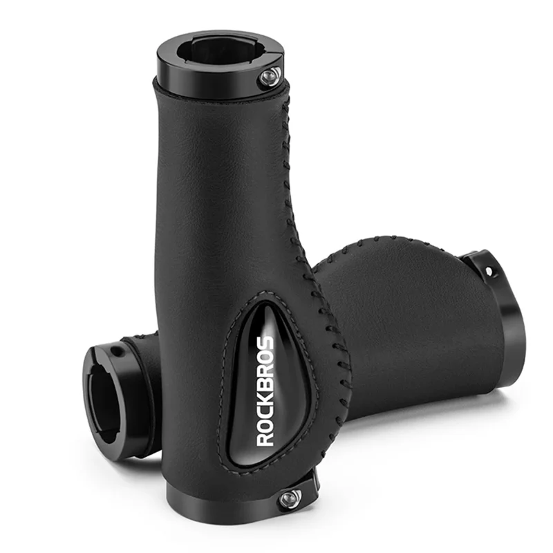 Set de mânere antiderapante și antișoc pentru bicicletă MTB - Negru