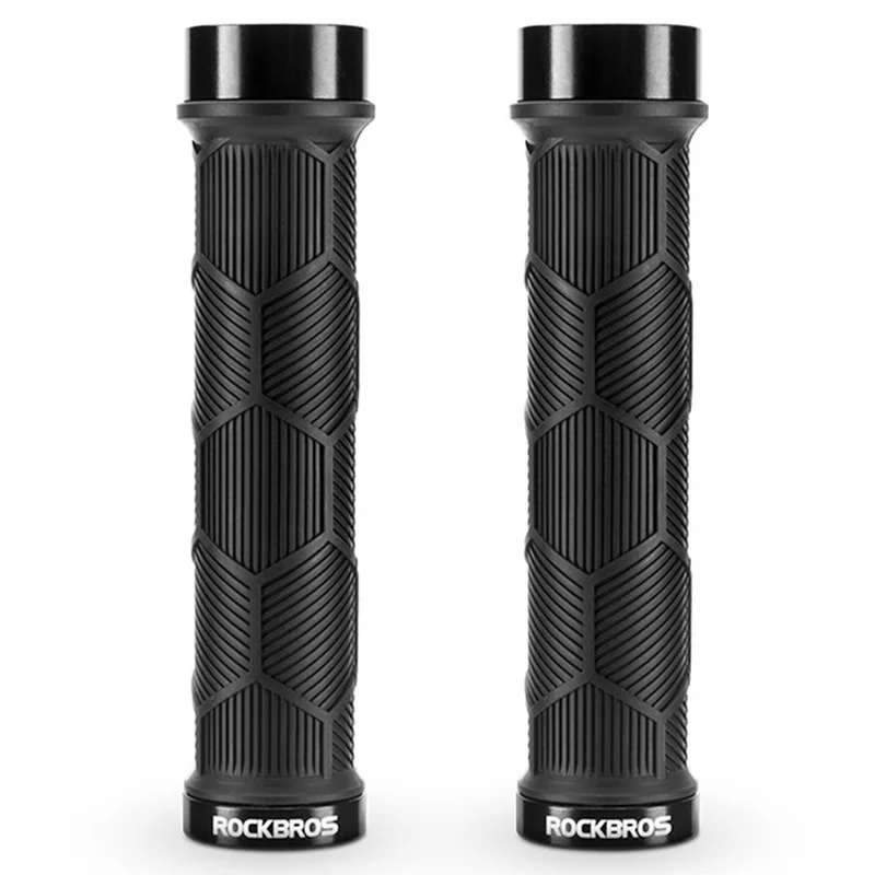 Set de mânere pentru bicicletă cu capete reflectorizante - Negru