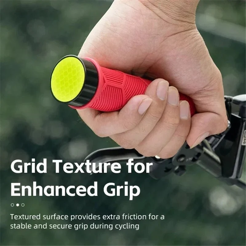 Set de mânere pentru bicicletă cu capete reflectorizante - Negru