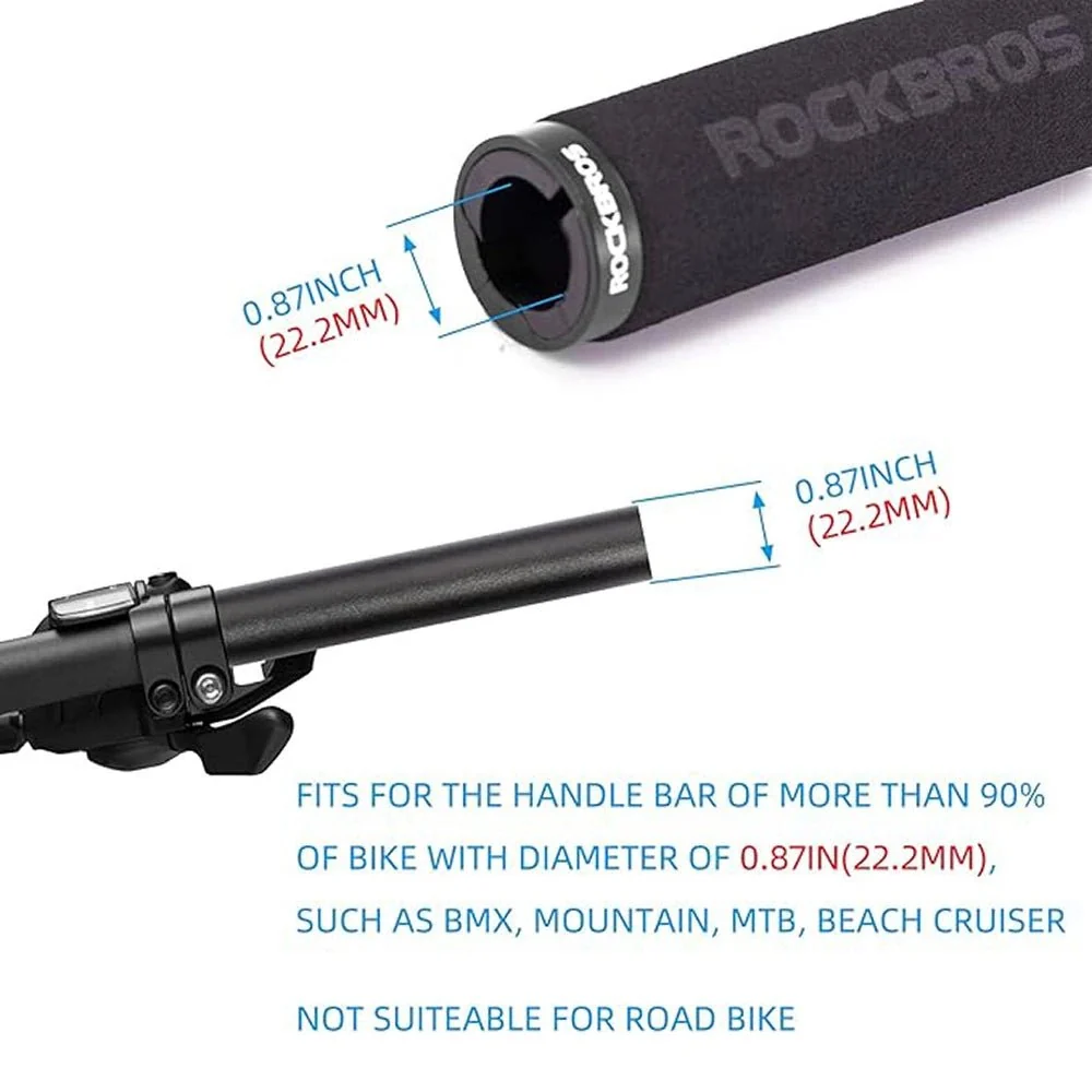 Set de mânere pentru bicicletă din burete - negru