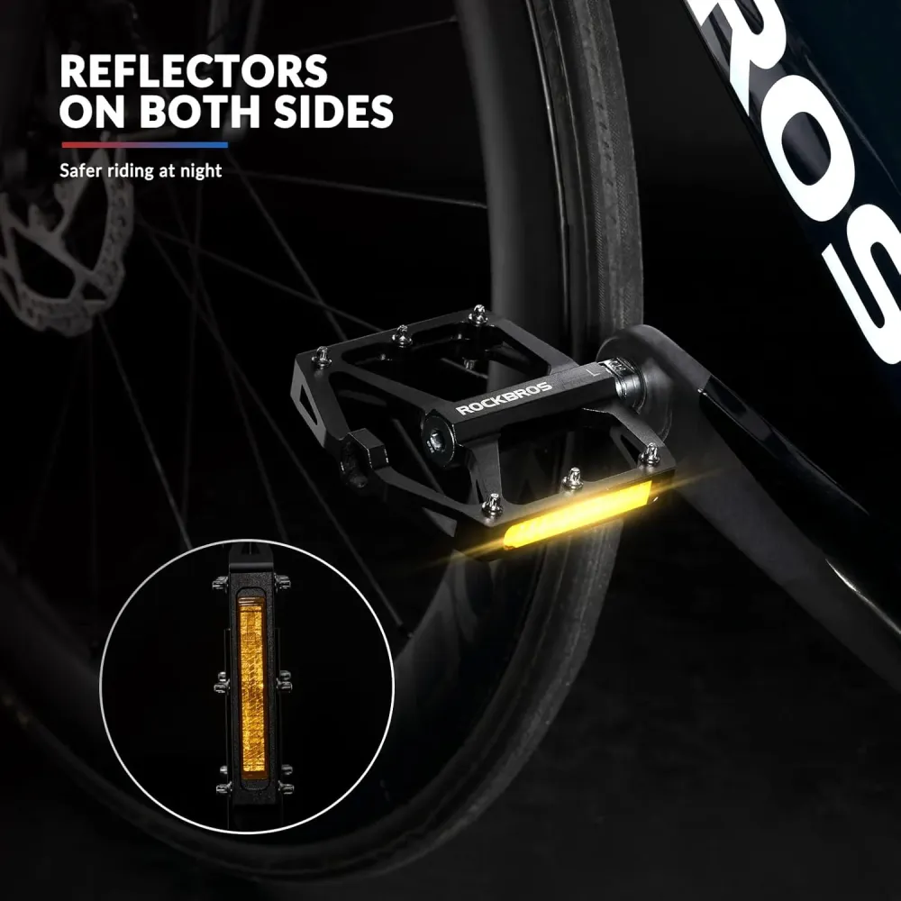 Pedale de bicicletă antiderapante cu reflectoare