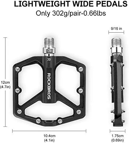 Pedale plate pentru bicicletă din aluminiu