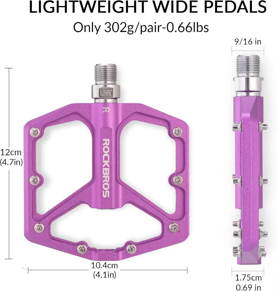 Pedale plate pentru bicicletă din aluminiu
