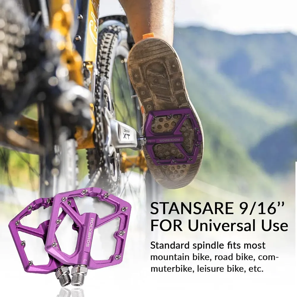Pedale plate pentru bicicletă din aluminiu