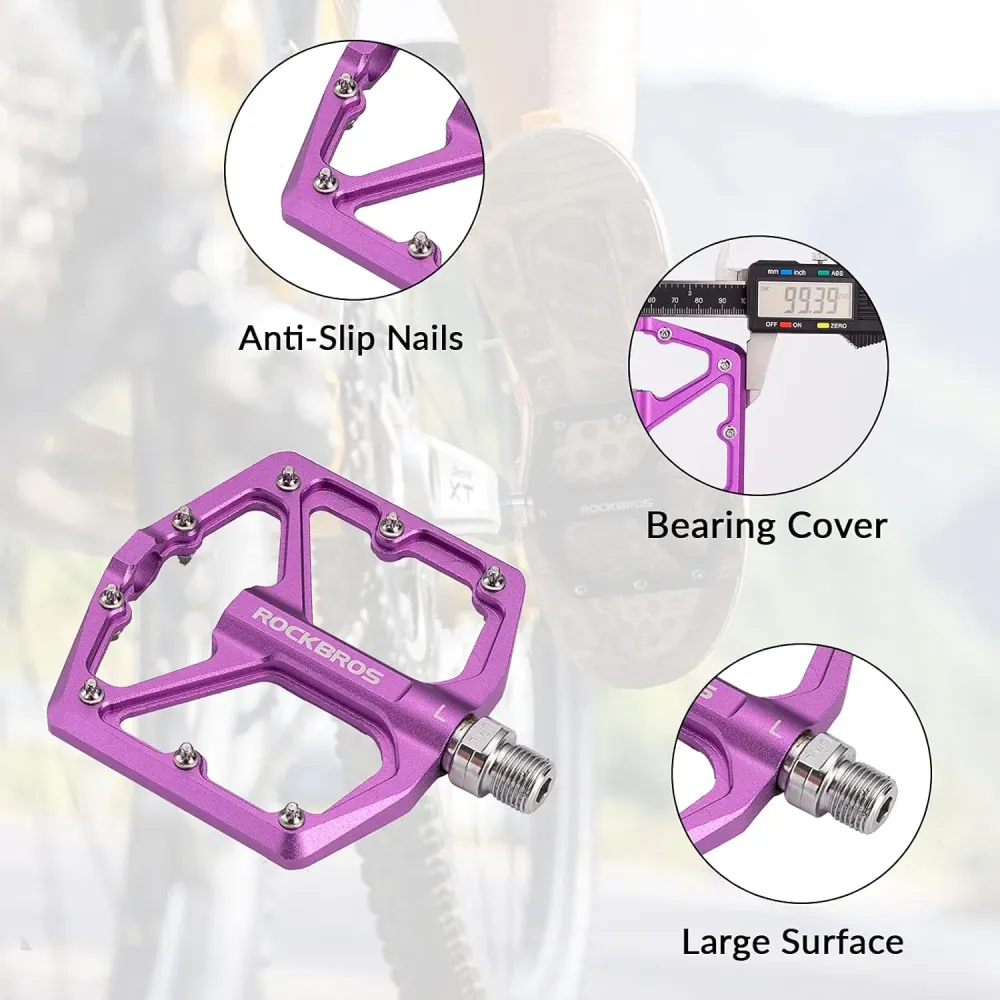 Pedale plate pentru bicicletă din aluminiu