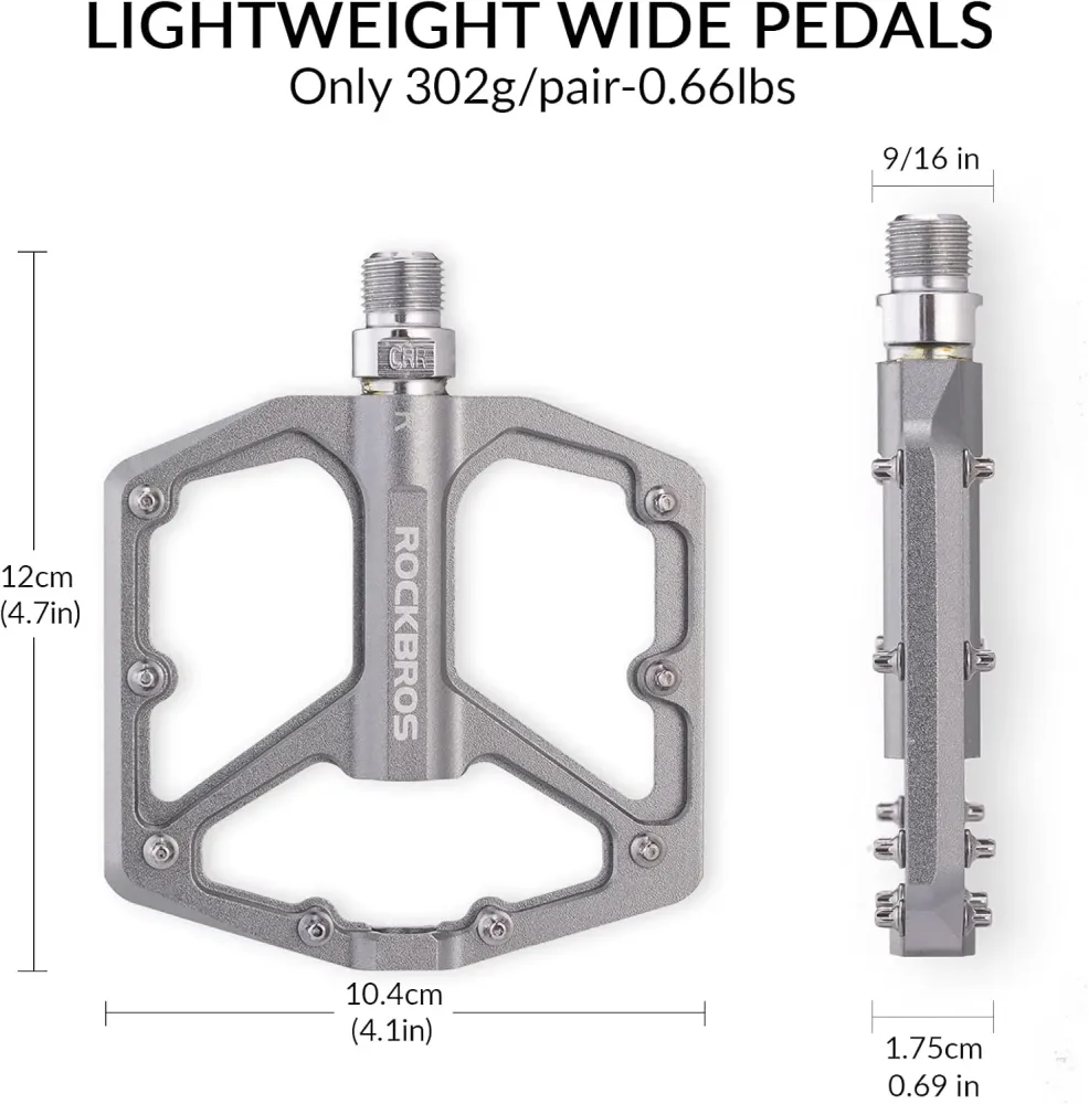 Pedale plate pentru bicicletă din aluminiu