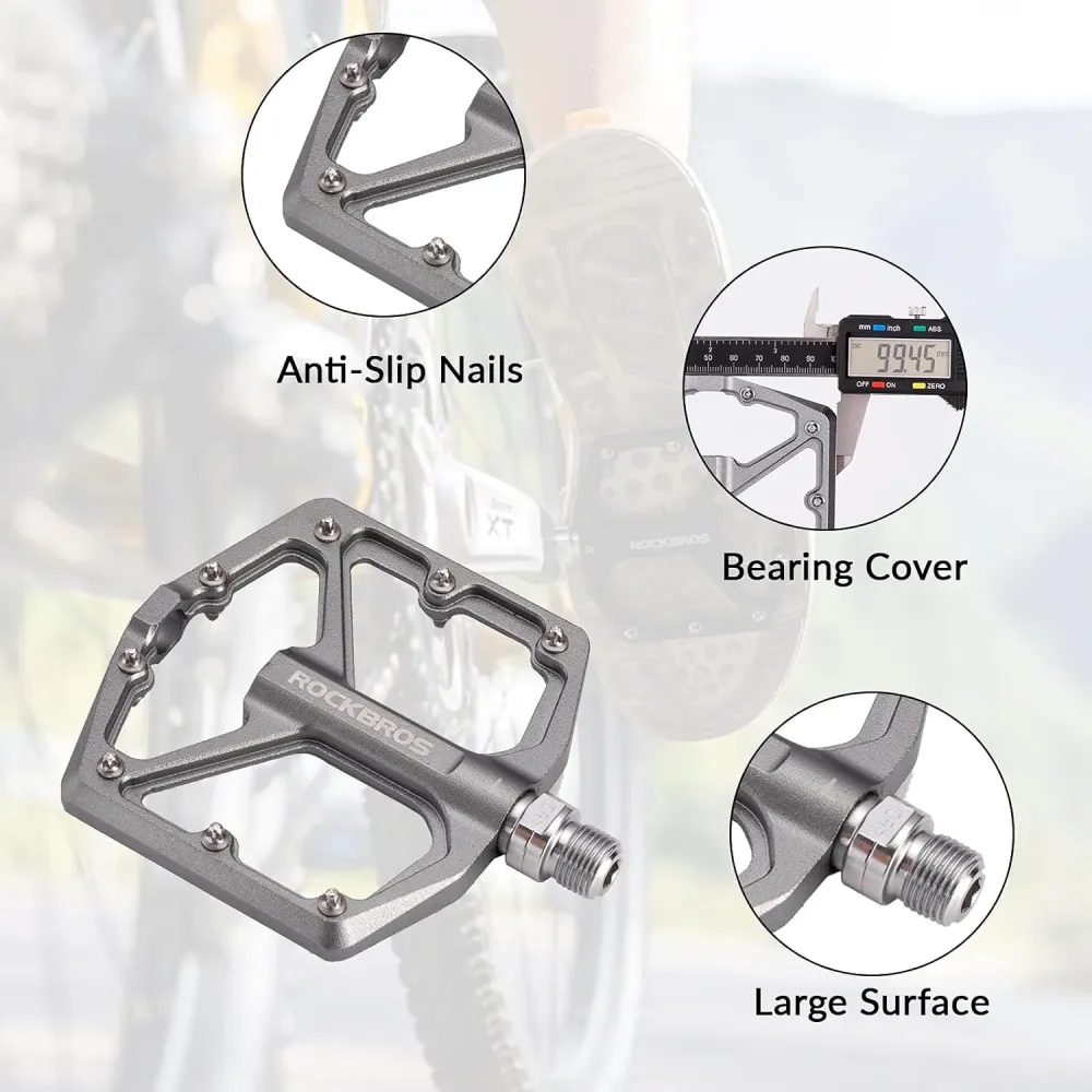 Pedale plate pentru bicicletă din aluminiu
