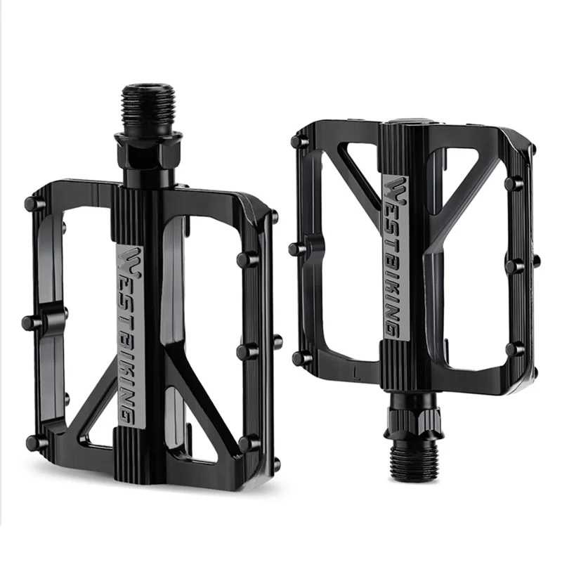Pedale WEST BIKING YP0802126 VTT aluminiu, cu triple rulmenți, antiderapante