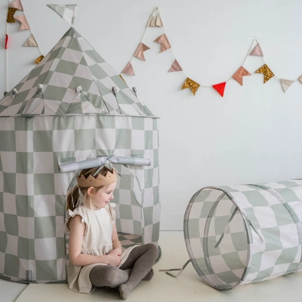 3 Sprouts Cort pentru copii Reciclat Checkerboard Verde