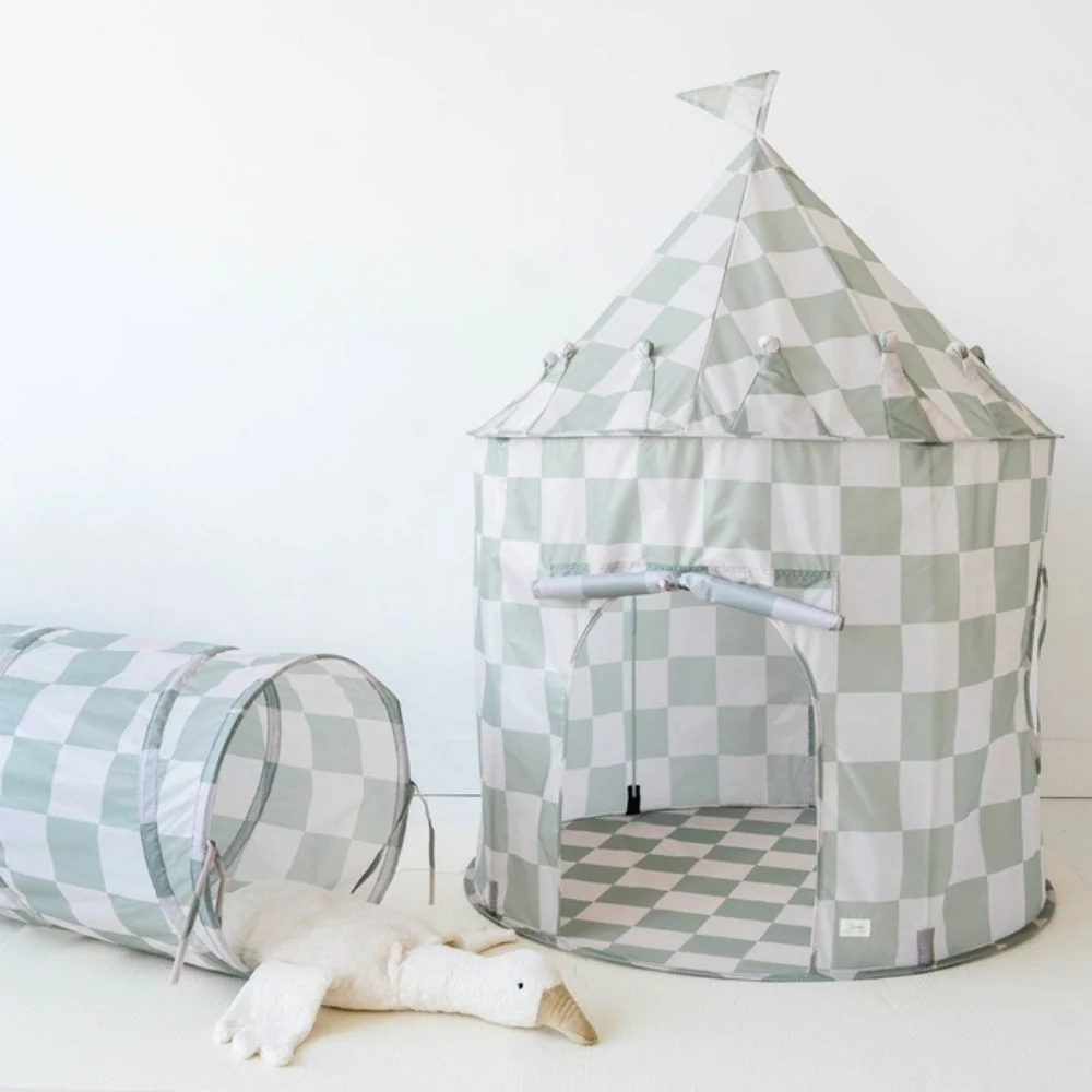 3 Sprouts Cort pentru copii Reciclat Checkerboard Verde