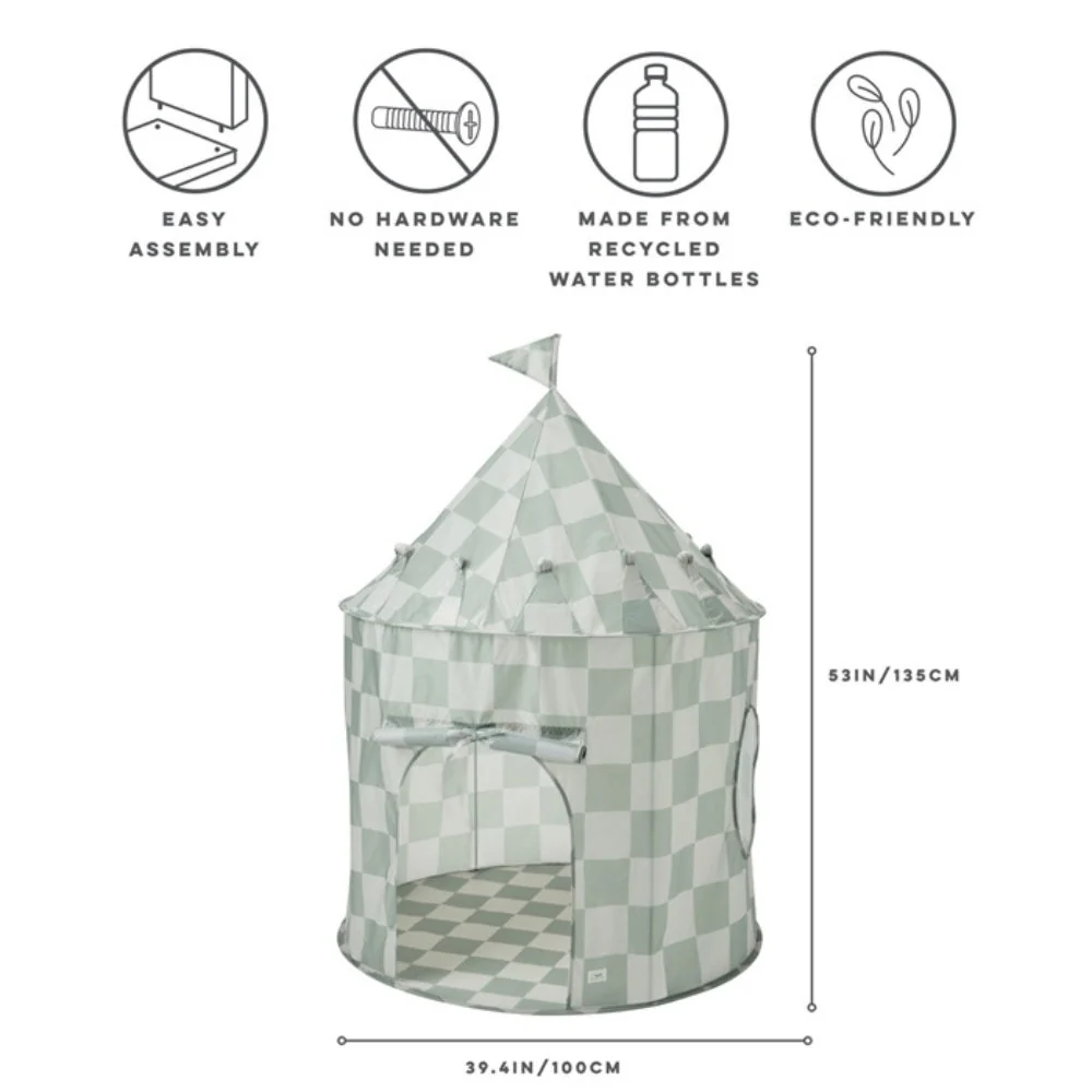 3 Sprouts Cort pentru copii Reciclat Checkerboard Verde