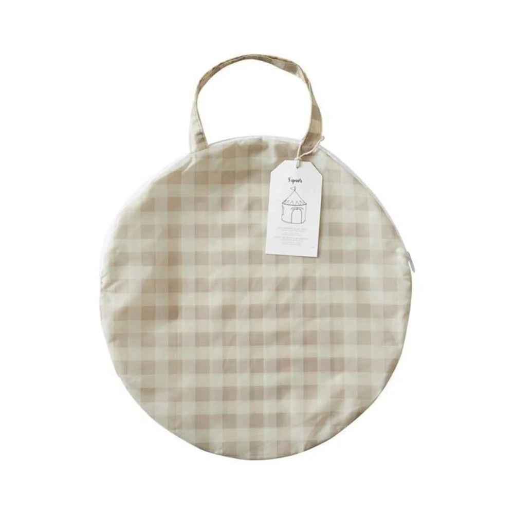 3 Sprouts Cort pentru copii Reciclat Gingham Bej