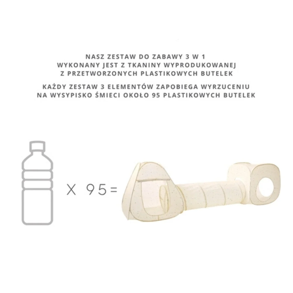 3 Sprouts Set cort pentru copii cu tunel 3in1Terrazzo bej