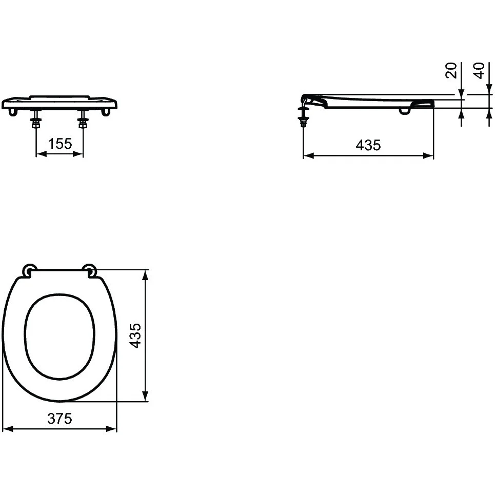 Ideal Standard Contour 21 Colac WC dizabilitati (fara capac), gri (grey varnish)