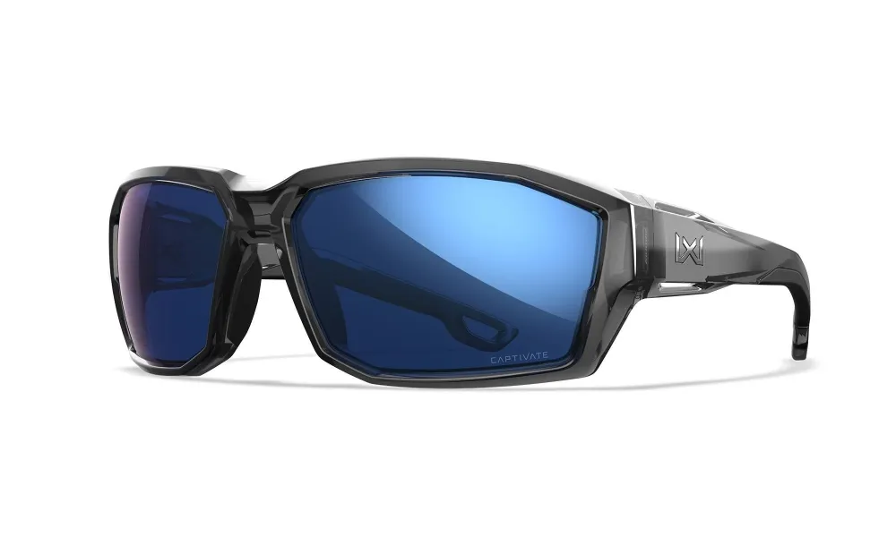 Ochelari Balistici Polarizati Wiley X ALPINE Gloss Crystal Grey | CAPTIVATE™ Blue Mirror