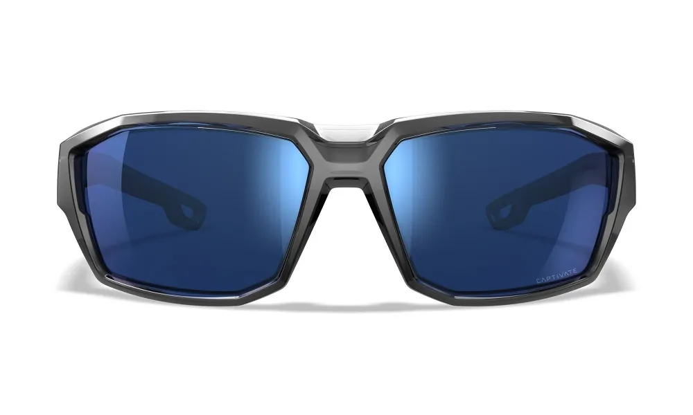 Ochelari Balistici Polarizati Wiley X ALPINE Gloss Crystal Grey | CAPTIVATE™ Blue Mirror