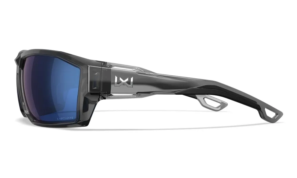 Ochelari Balistici Polarizati Wiley X ALPINE Gloss Crystal Grey | CAPTIVATE™ Blue Mirror