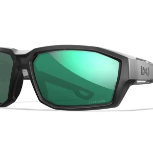 Ochelari Balistici Polarizati Wiley X ALPINE Matte Translucent Black | CAPTIVATE™ Green Mirror