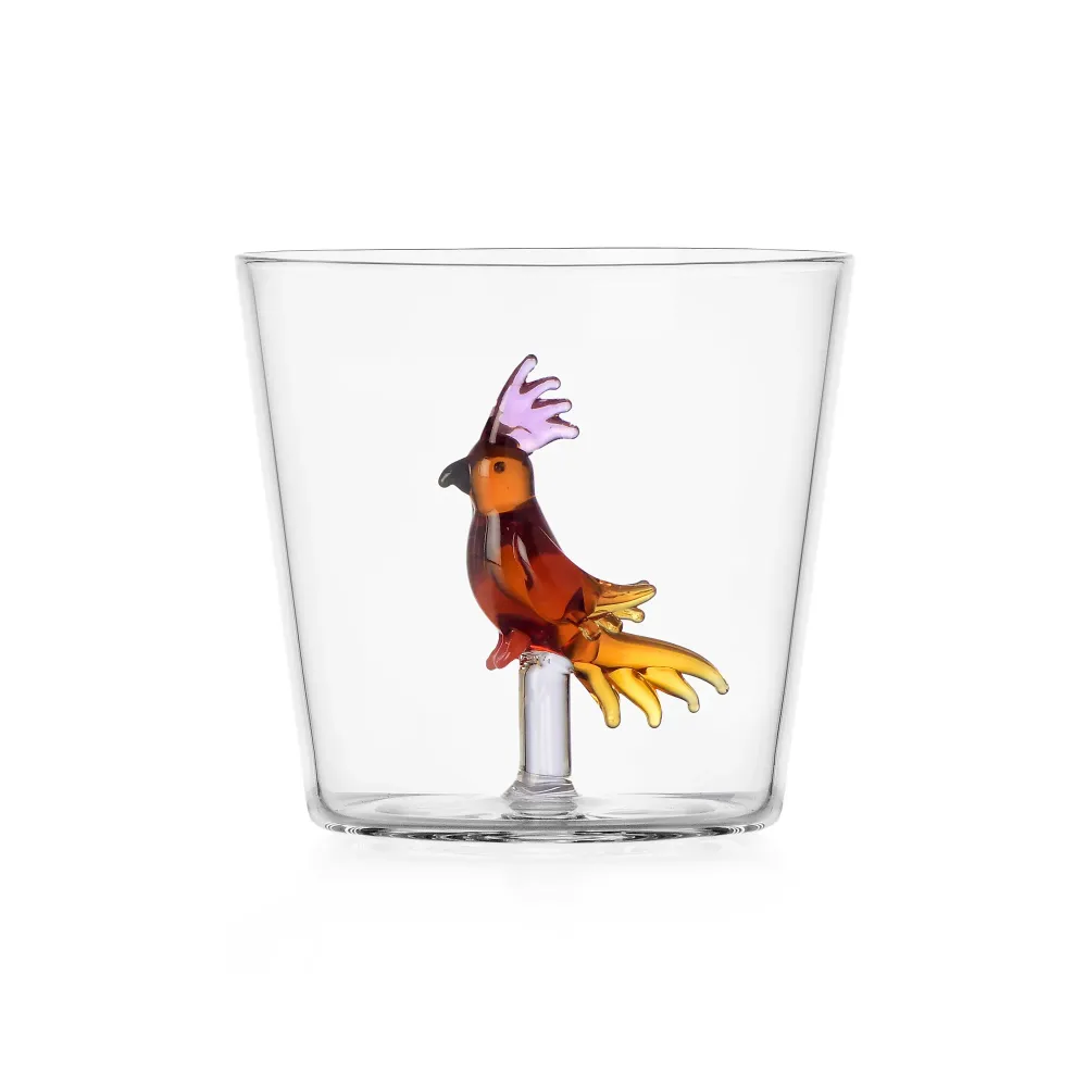 Pahar pentru apa, 8 cm, Amber Tropical Bird, Talking Trees Alessandra Baldereschi - ICHENDORF
