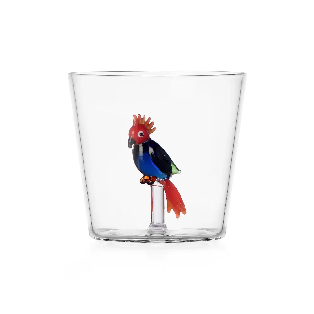 Pahar pentru apa, 8 cm, Red/Blue Cockatoo, Talking Trees Alessandra Baldereschi - ICHENDORF