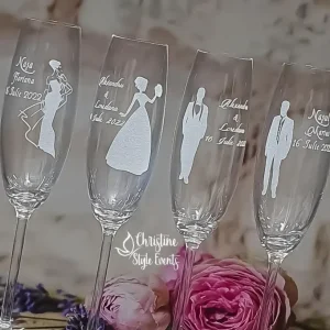 Pahare miri şi naşi gravate model clasic, elegant