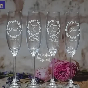 Pahare miri şi naşi gravate permanent