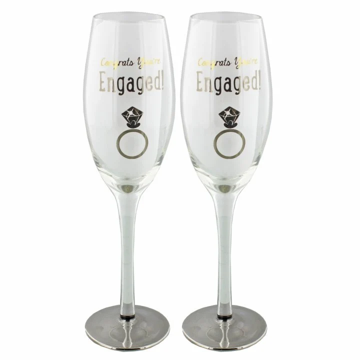 Set doua pahare sampanie cadou logodna - WJ133