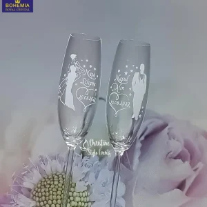 Set 2 pahare gravate naşi