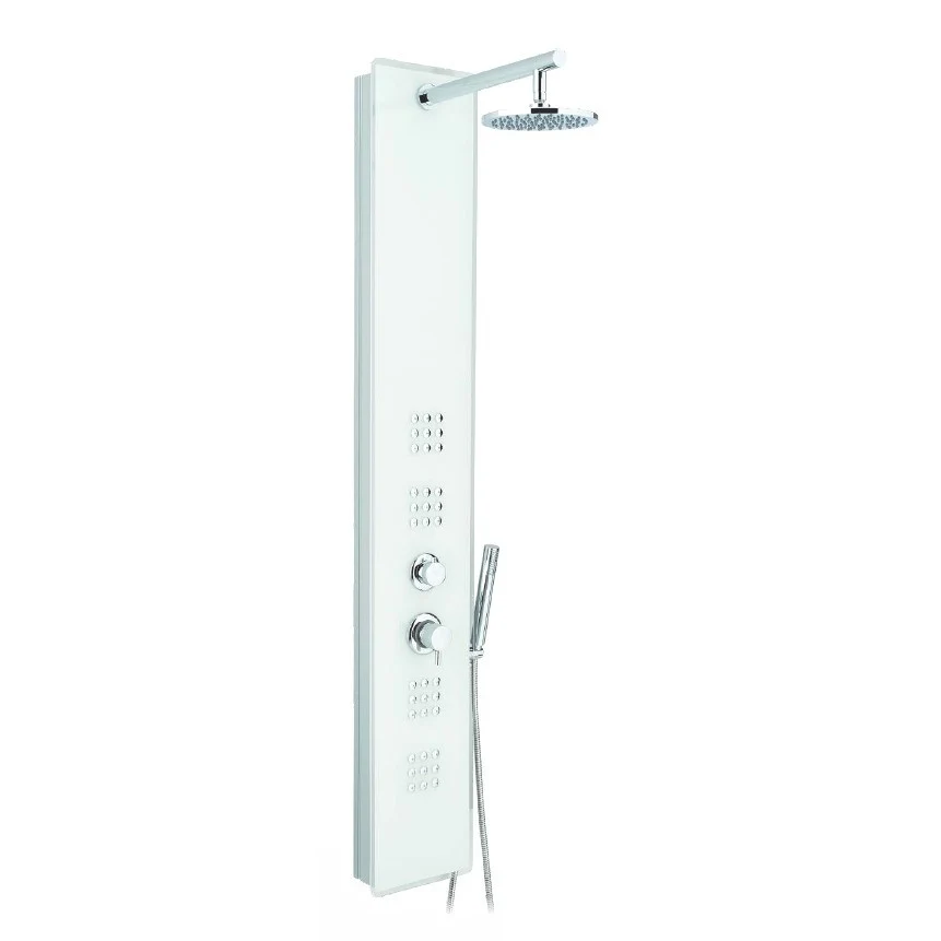Panel dus cu hidromasaj Metaform Crystal, sticla alba