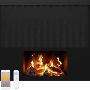 Panou Radiant Novosun 1700W cu Aspect de Șemineu | Flacără LCD, Bluetooth, Telecomanda & Termostat WiFi - 2S