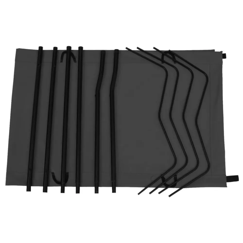 Pat de camping, negru, 180x60x19 cm, țesătură oxford și oțel