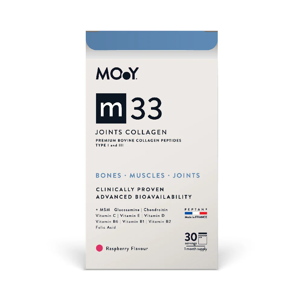 m33 Colagen hidrolizat bovin premium, dovedit clinic, articulatii, 7.000mg tip I si III, aroma zmeura, 30 portii, 390 g, M...