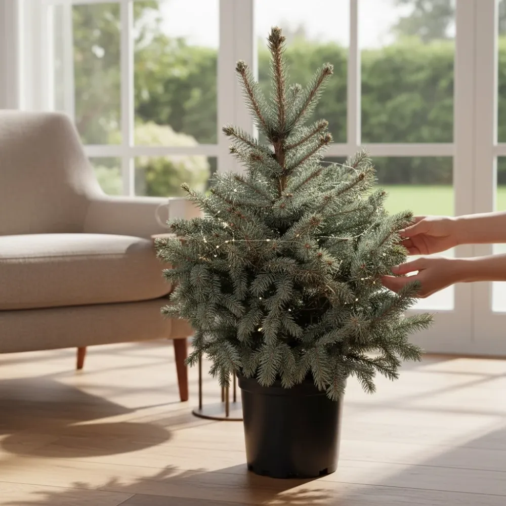 Brad argintiu ghiveci XL - Picea pungens 'Super Blue' H85-90 cm