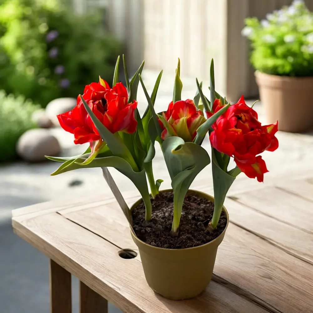 Bulbi de lalele cu flori duble ghiveci (Tulipa Abba)