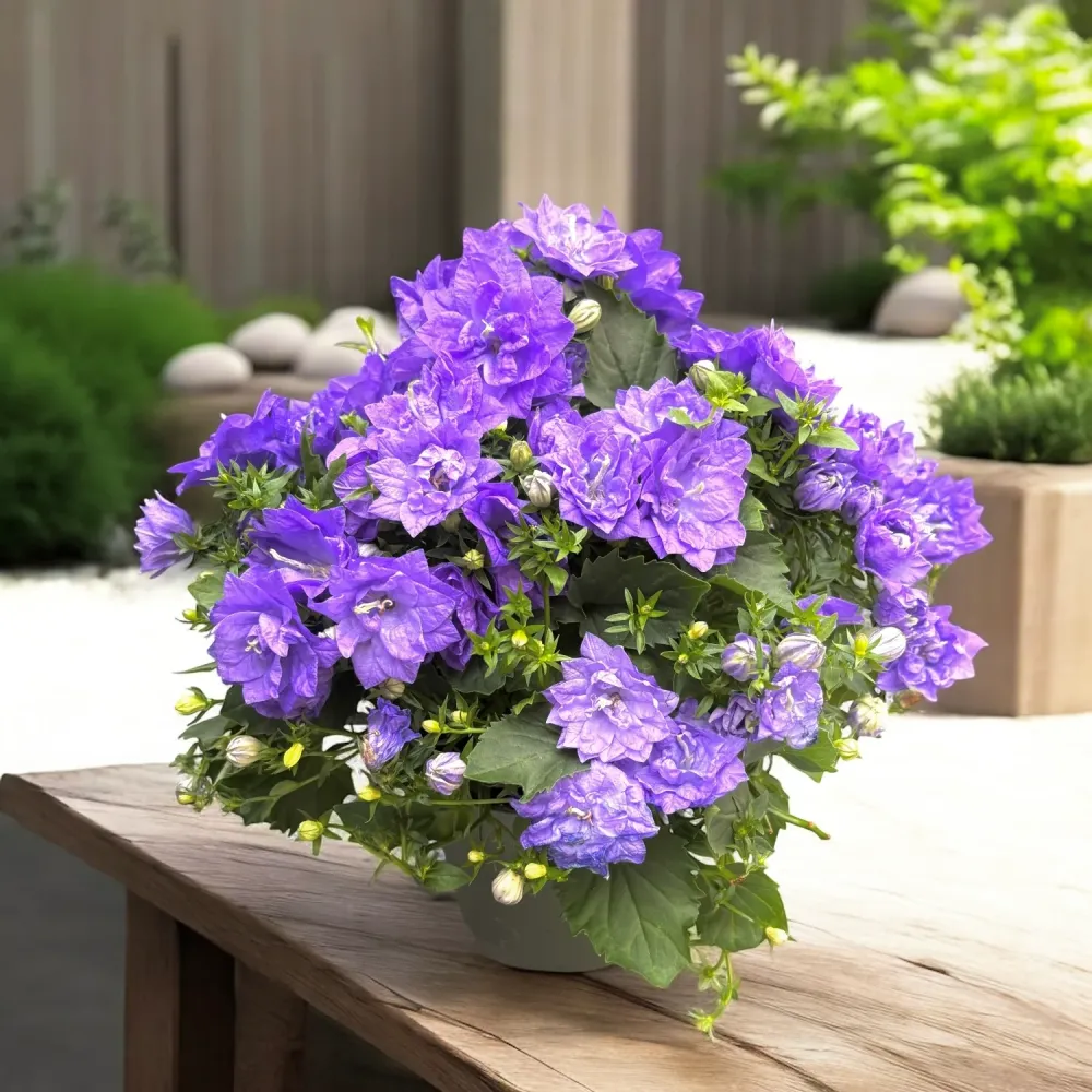 Campanula ‘Blue Like Mee’ – campanula compacta, cu flori duble mari