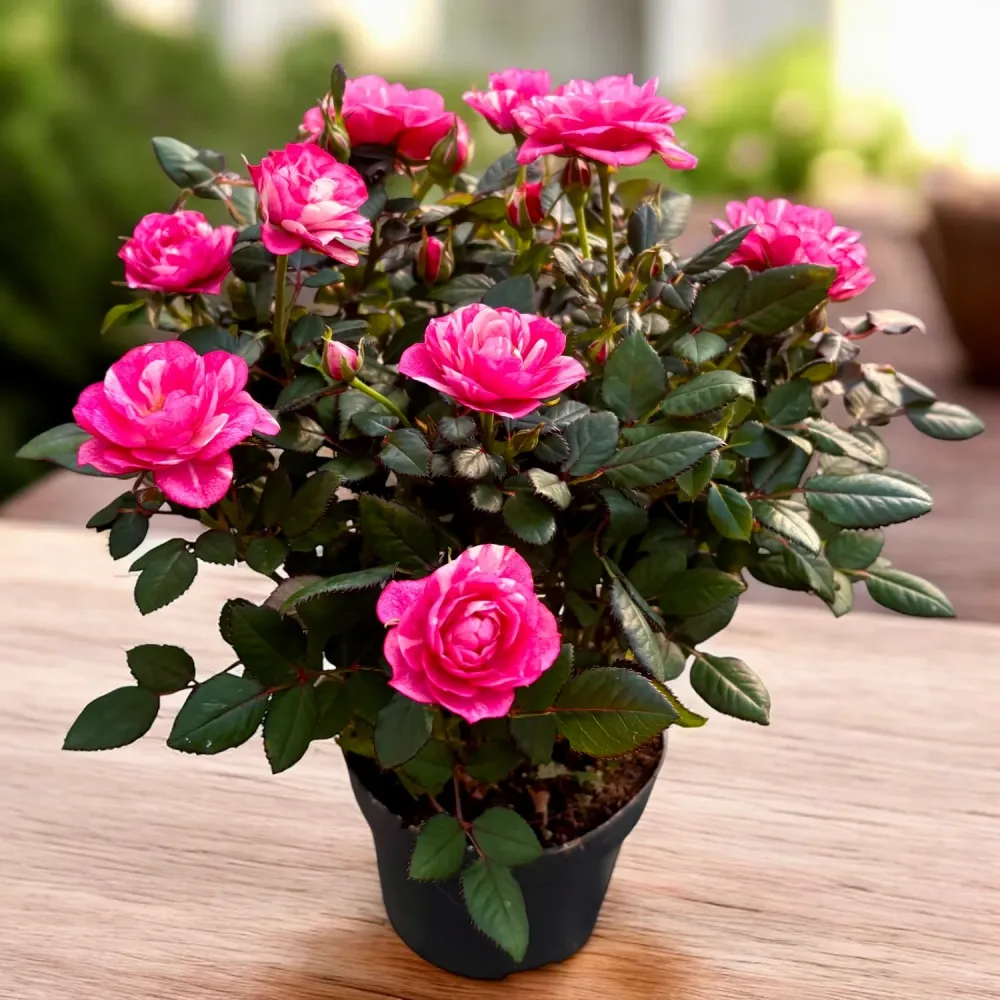 Rosa Twin Colour - trandafiri pitici cu flori bicolore parfumate