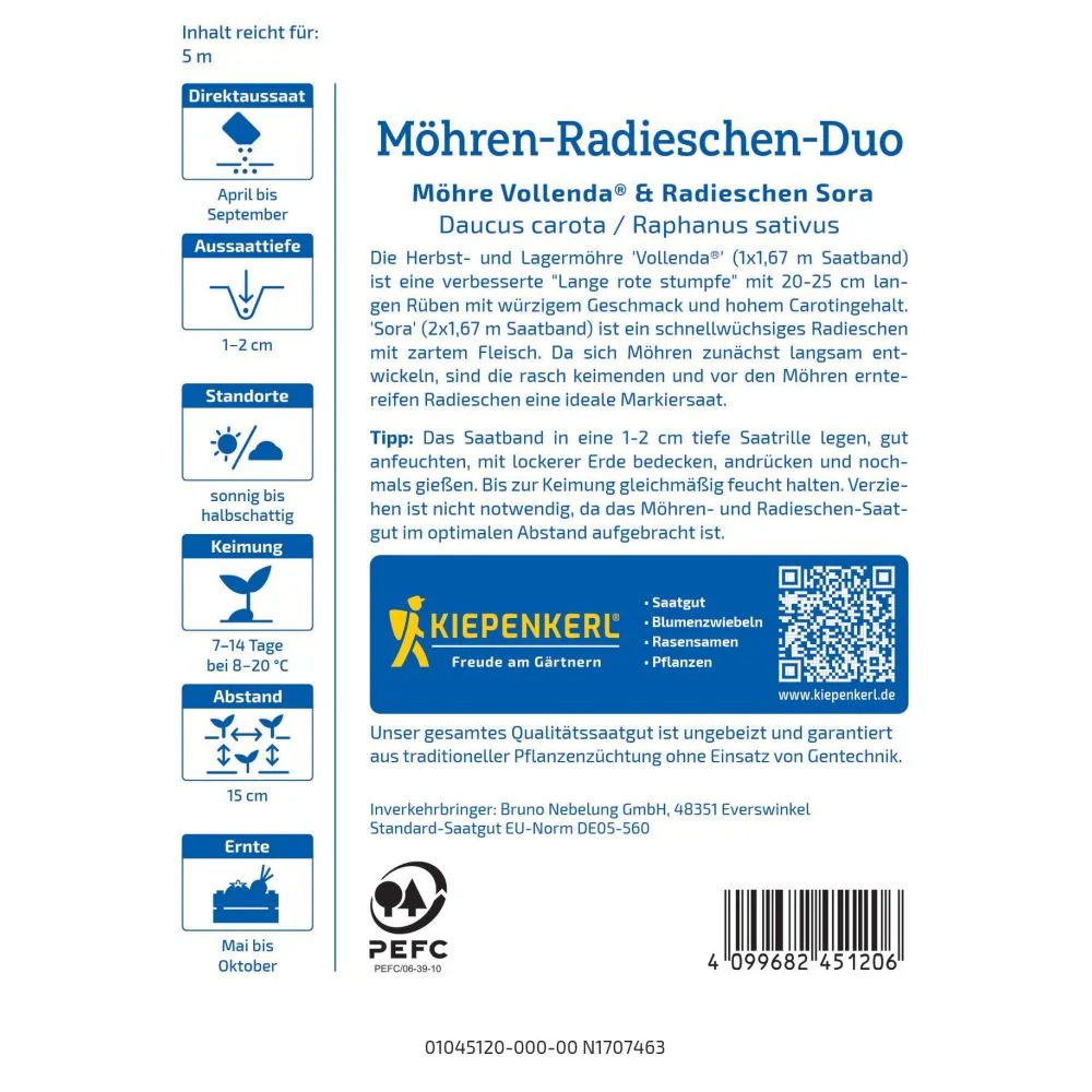 Seminte mix morcovi-ridichi Darina si Sora – recolta diversificata, cu protectie germinatie